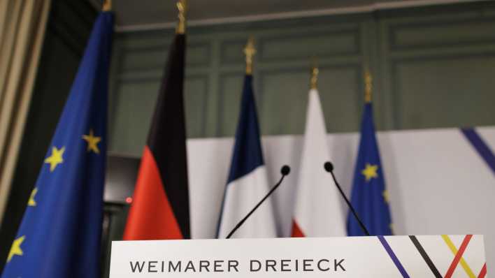 Pressekonferenz im Rahmen des Treffen des Weimarer Dreiecks
