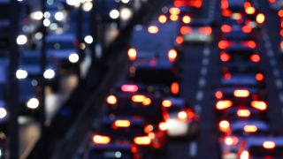 Stark befahrene Autobahn A100, Berlin