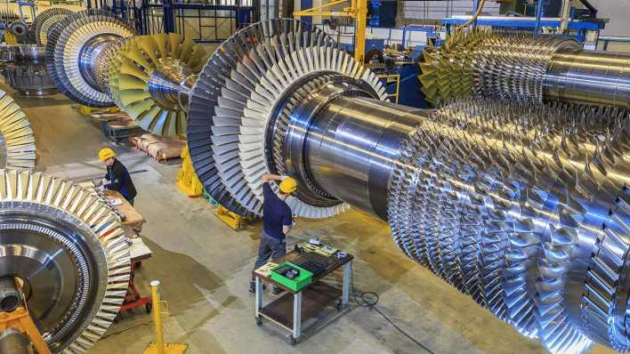 Turbinen im Siemens-Werk in Berlin-Moabit. (Archivbild)