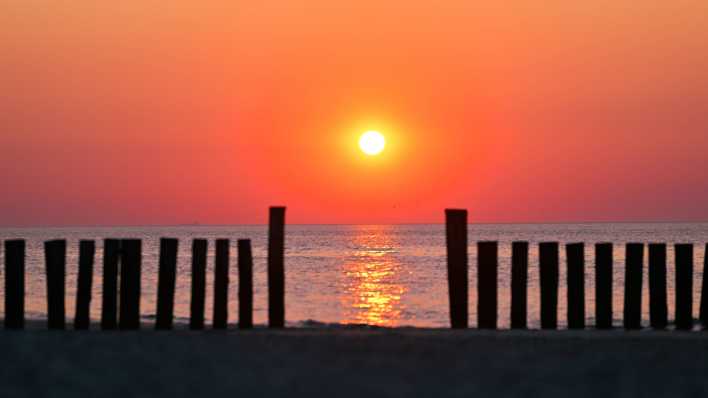 Strand von Wangerooge beim Sonnenuntergang