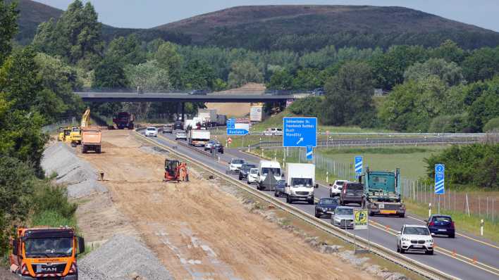 Baustelle auf der A114 beim Dreieck Pankow