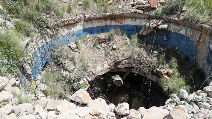 Der Eingang zur stillgelegten Goldmine in Stilfontein, in der 78 Menschen bei einem Unglück ums Leben kamen.