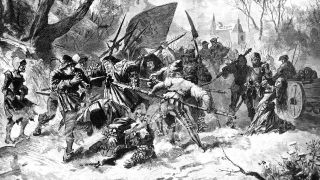 Blutige Ostern 1525, Großer Bauernkrieg oder Großer Bauernaufstand, digital restaurierte Reproduktion von einer Vorlage aus dem 19. Jahrhundert.