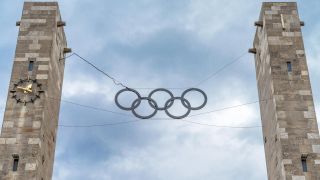 Olympische Ringe am Berliner Olympiastadion