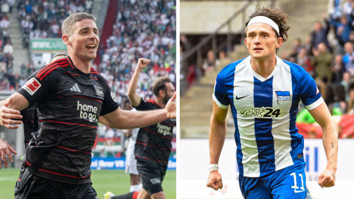 Collage: Union-Stürmer Andrej Ilic und Hertha-Stüemer Fabian Reese