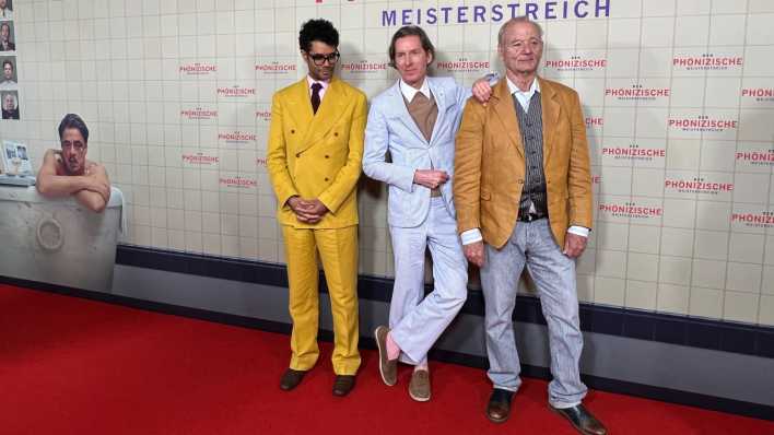 Richard Ayoade, Wes Anderson, Bill Murray bei der Premiere von "Der Phönizische Meisterstreich"