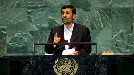 Ahmadinedschad spricht zur UN (Bild: UN Photo/Marco Castro)