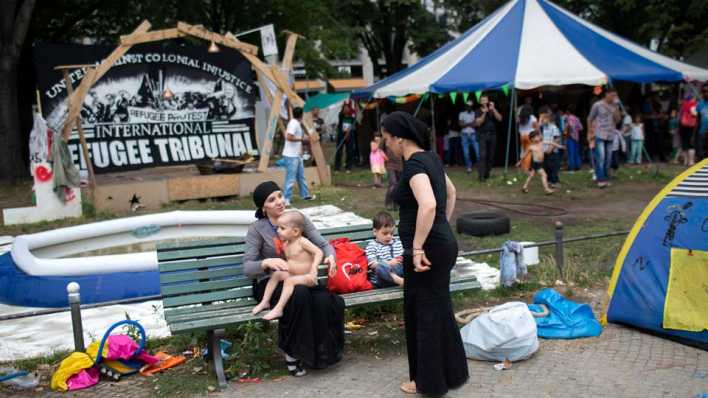 Flüchtlingscamp am Oranienplatz im August 2013 [dpa]
