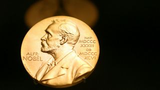 Eine Medaille mit dem Konterfei von Alfred Nobel (Bild: dpa)