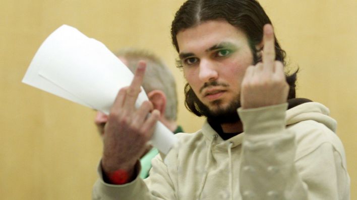 Youssef El Hajdibs Reaktion auf das Urteil lebenslange Haft im September 2008 (Bild: dpa)