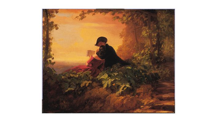 Carl Spitzweg: Die Nachhilfestunde, 1845 Öl auf Leinwand, 26,2 x 34,4 cm Sammlung Würth, Inv. 3829 (© Sammlung Würth )