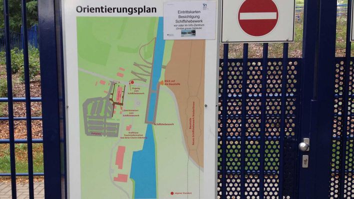 Orientierungsplan zum Neubau Schiffshebewerk Niederfinow - Foto: rbb Inforadio/Annette Miersch