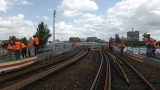 Bauarbeiten am U-Bahnhof Gleisdreieck, aufgenommen am 29. 07. 2015 im Rahmen einer Führung von Journalisten - Foto: D. Ringel / © rbb-Inforadio 2014