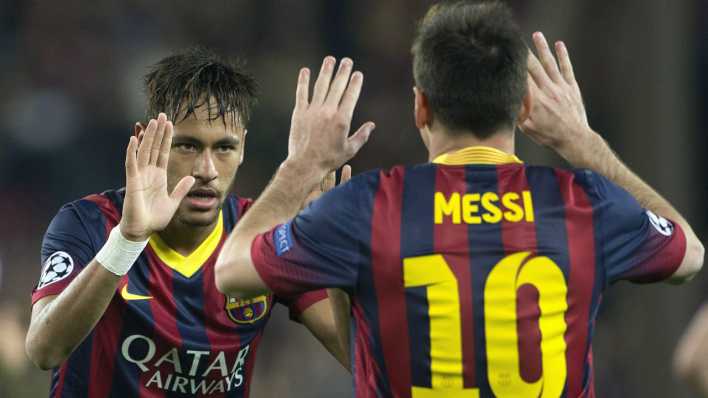 Neymar und Lionel Messi (r) vom FC Barcelona (Bild: dpa) Neymar und Lionel Messi (r) vom FC Barcelona (Bild: dpa)