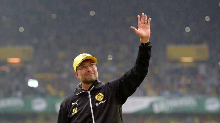 Jürgen Klopp verabschiedet sich vom Dortmunder Publikum (Bild: dpa)