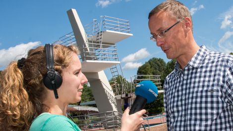 Sabrina Wendling und BBB-Sprecher Matthias Oloew