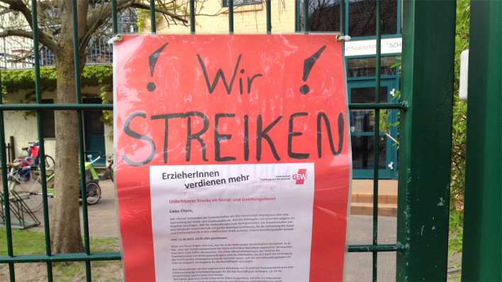 "Wir streiken" - Kita Schwielowsee in Caputh © radioeins, Amelie Ernst