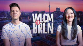 Fotomontage: Evgeny und Jessica Hyunyoung Koh vor der Skyline Berlins, Bild: rbb/Thomas Ernst/ picture alliance/ imago